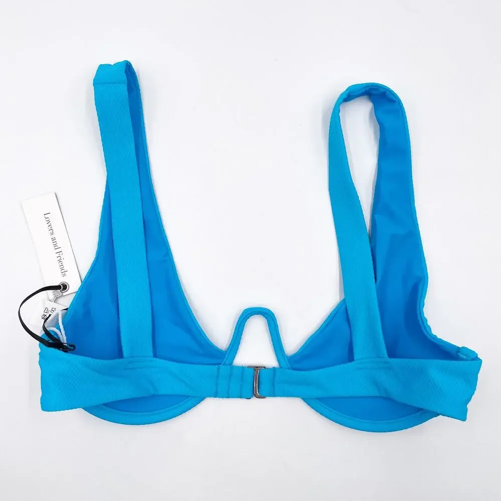 Lovers & Friends Call To Me Bikini Top Bright‎ Blue Underwire Swimsuit Sz XXS - Picture 7 of 7